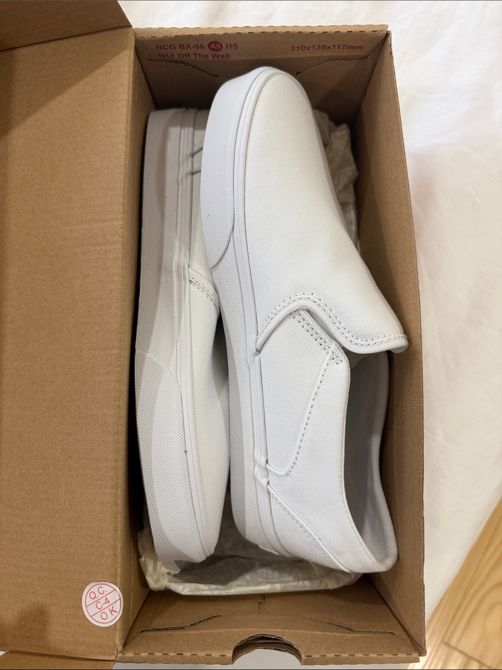 Vans White Classic Slip-On Canvas Loafers - Picture 5 of 5